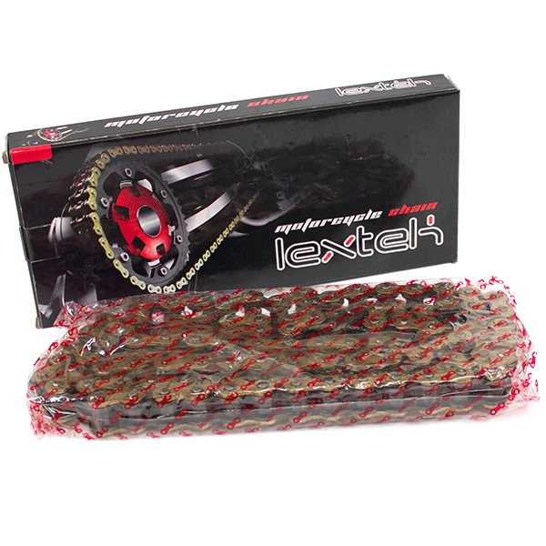 Lextek Motorcycle Drive Chain 420-106 Links Gold